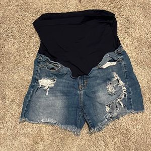 PinkBlush Distressed maternity shorts